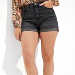 American Eagle Black Curvy Mom Shorts